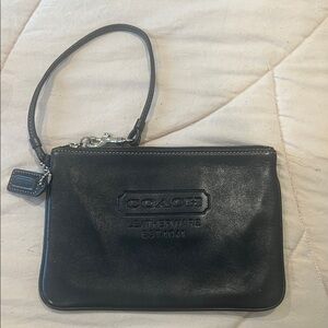 Coach Midnight Black Leather Pouch